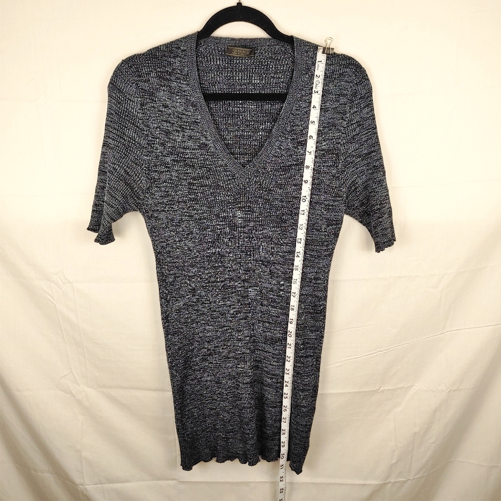 PRADA MILANO Italy Cool Rib Denim Blue Cotton Knit Dress Size 52 - Picture 8 of 15